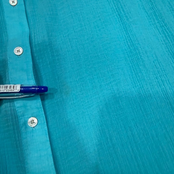Tommy Bahama Aqua Sleeveless Button-Down Shirt flaw - Picture 7 of 8